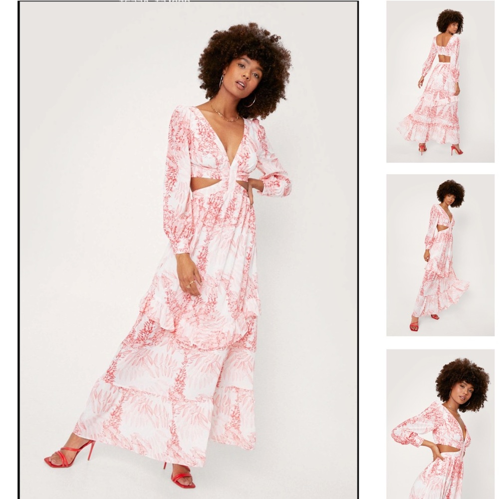 Floral cut out maxi dress